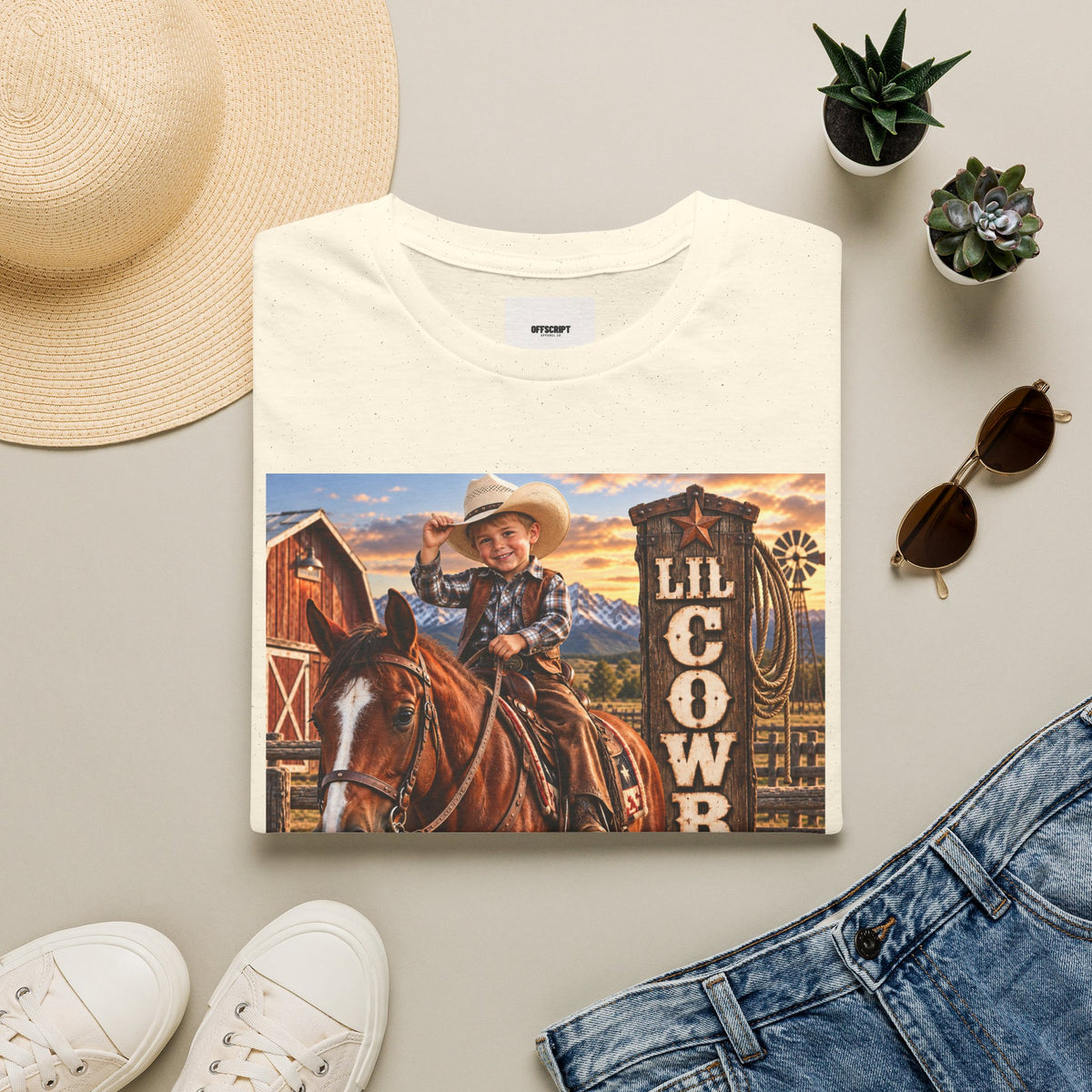 Kid's 'Lil Cowboy' T-Shirt — Cute Western Horse & Ranch Graphic