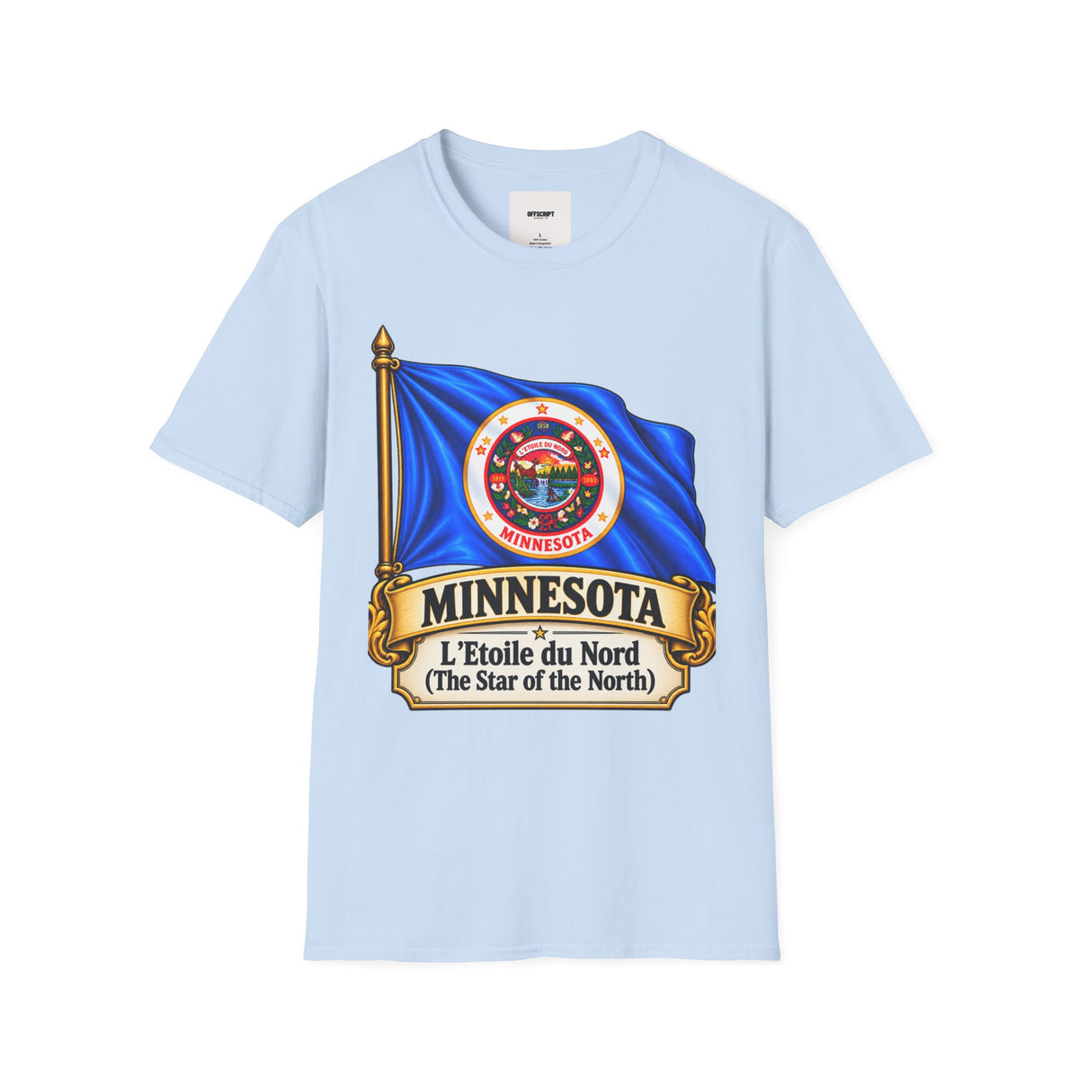 Minnesota Flag T-Shirt - 'Minnesota: L'Étoile du Nord / The Star of the North' Graphic Tee
