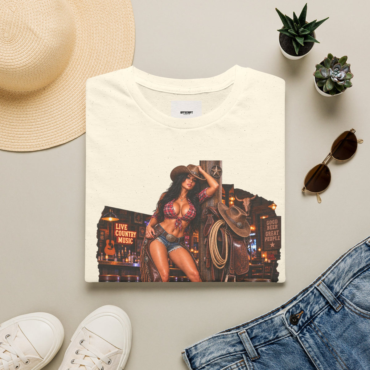Honky Tonk Women T-Shirt — Retro Cowgirl Pinup Graphic Tee