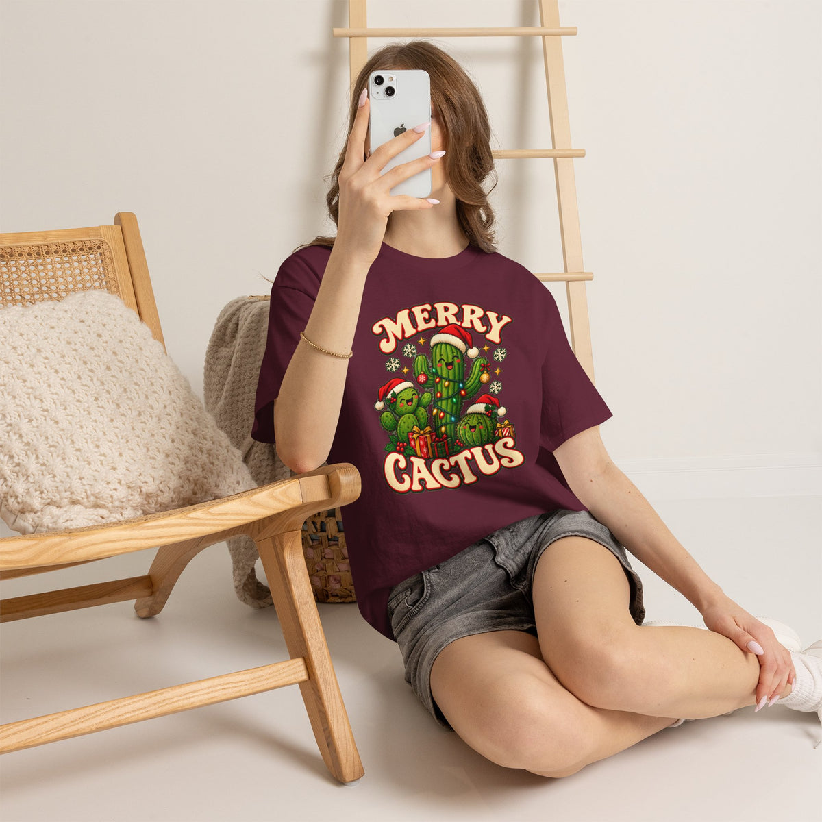 Merry Cactus Christmas Tee — Festive Holiday Cactus Shirt