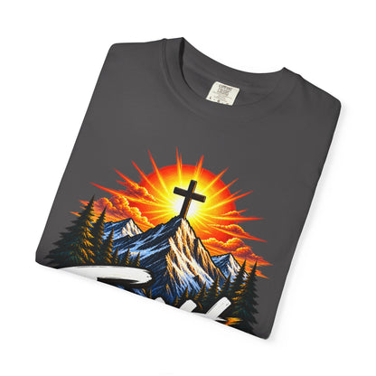 Faith Can Move Mountains T-Shirt | Christian Cross Mountain Graphic