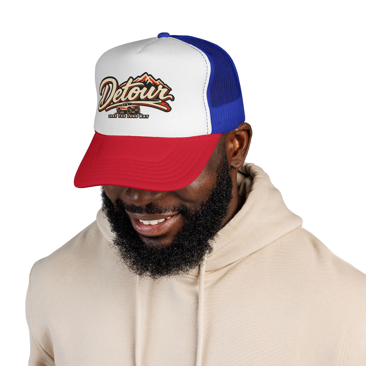 Detour Trucker Hat — Vintage Road Trip Mesh Cap
