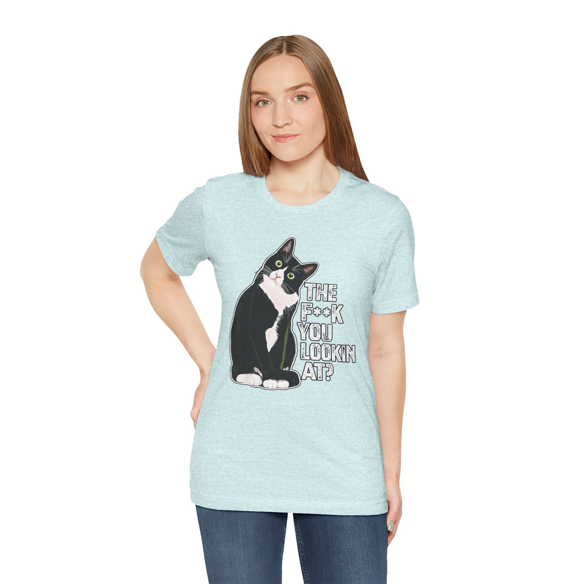 Tuxedo Cat Tee — "The F*ck You Lookin' At?" Graphic Shirt