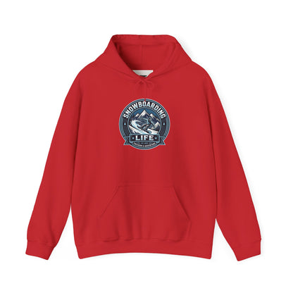 Snowboarding Hoodie – "Snowboarding Life" Graphic Pullover with Backboarder Illustration