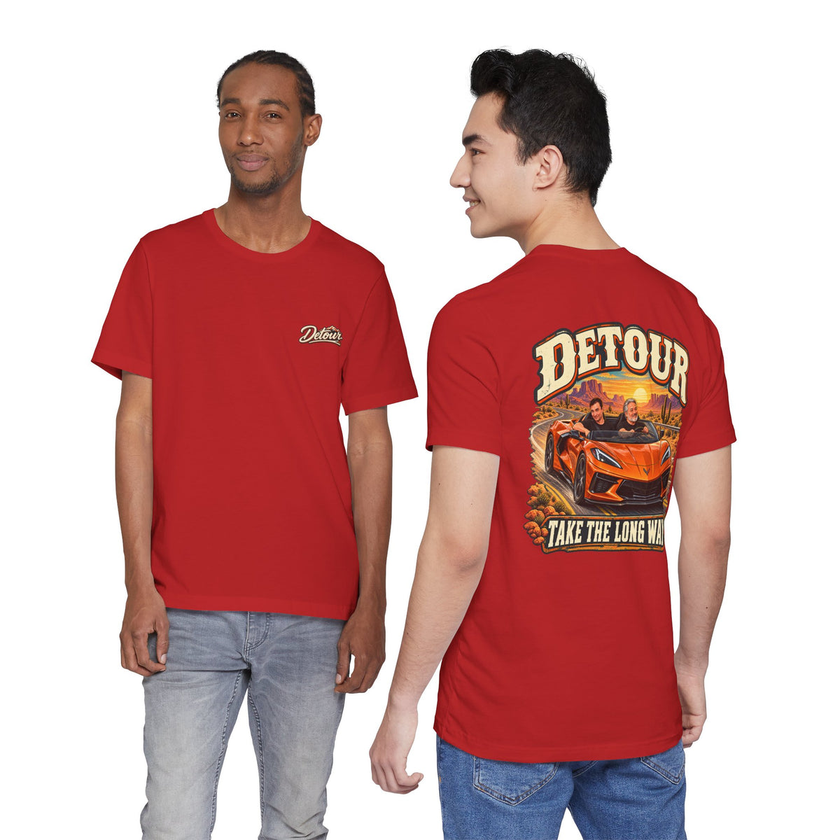 Detour Graphic Tee — 'Detour: Take the Long Way' Vintage Road Trip T‑Shirt