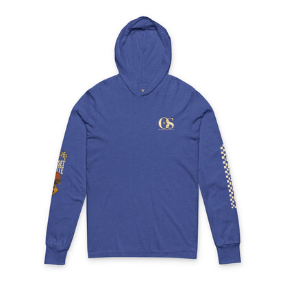 Long Sleeve Hoodie — 'Off Script' Desert Sunset Road Graphic