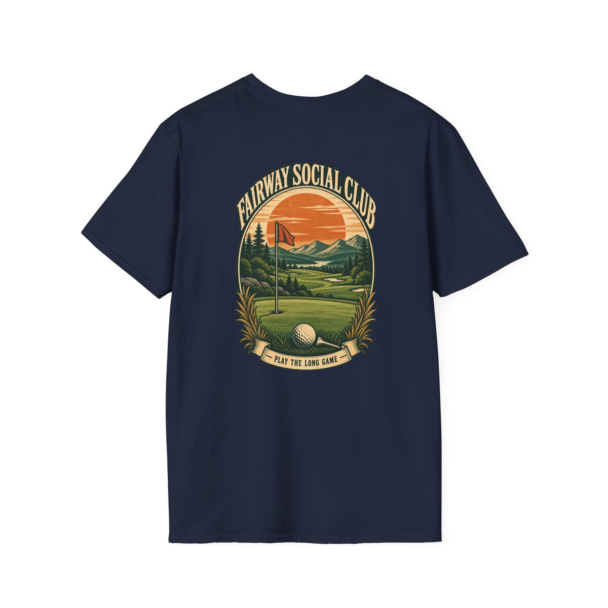 Fairway Social Club Golf T-Shirt — 'Play the Long Game' Vintage Golf Graphic