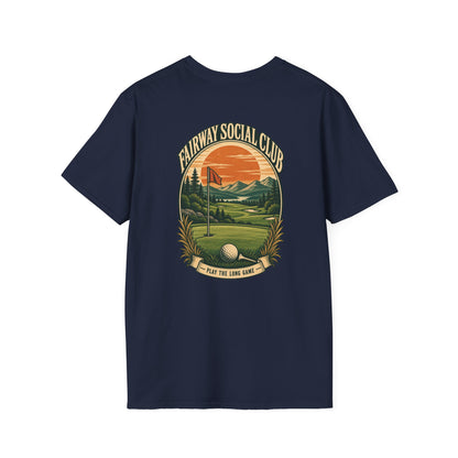 Fairway Social Club Golf T-Shirt — 'Play the Long Game' Vintage Golf Graphic