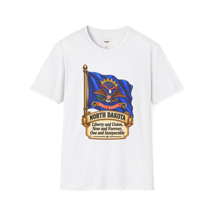 North Dakota Flag T-Shirt — State Seal Liberty & Union Tee