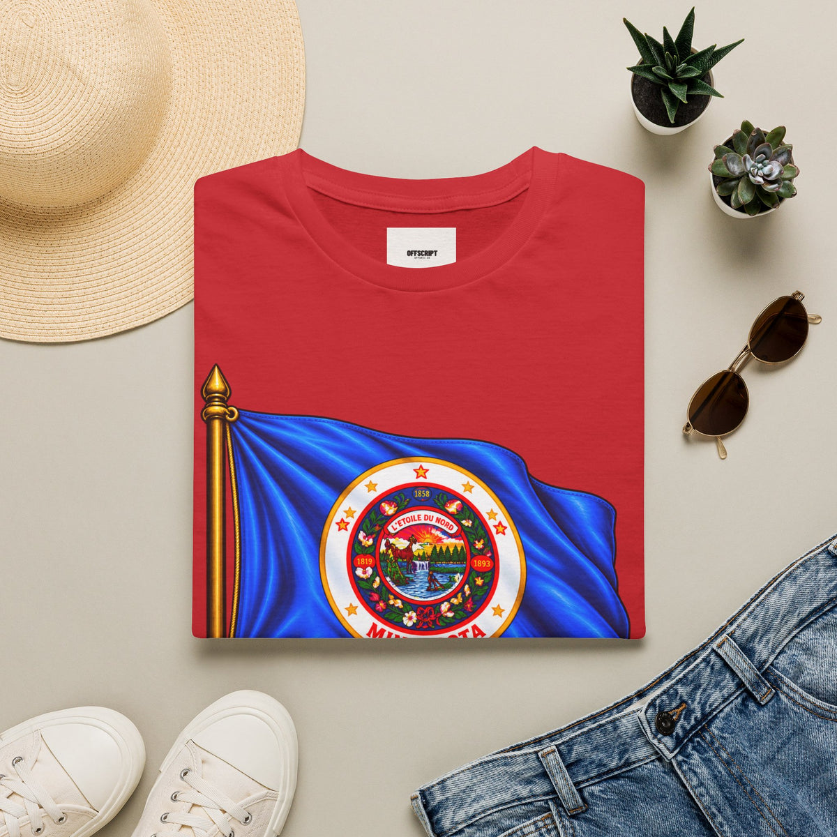 Minnesota Flag T-Shirt - 'Minnesota: L'Étoile du Nord / The Star of the North' Graphic Tee