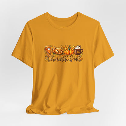 Thankful Harvest Tee — Thanksgiving Pumpkin & Pie Fall Shirt