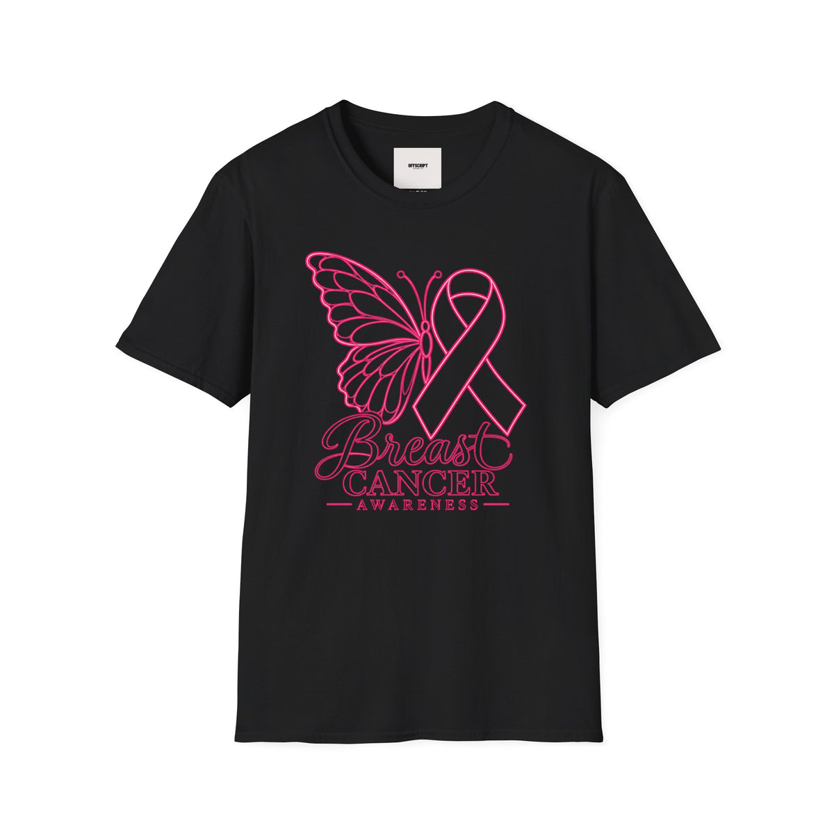 Breast Cancer Awareness Butterfly T-Shirt - Pink Ribbon Support Tee