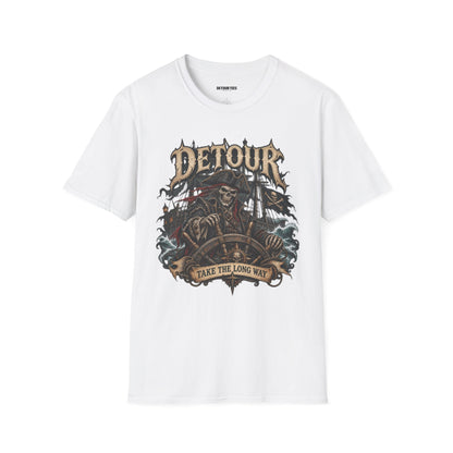 Detour Skull T-Shirt — "Take the Long Way" Vintage Biker Graphic Tee