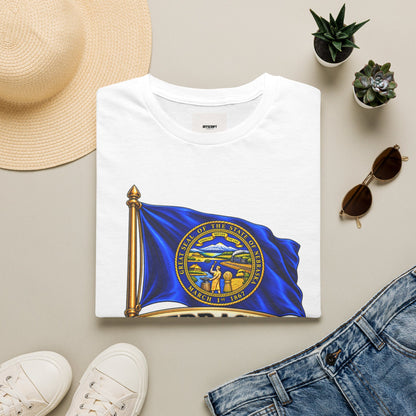 Nebraska Flag T-Shirt — State Seal ‘Nebraska: Equality Before the Law’