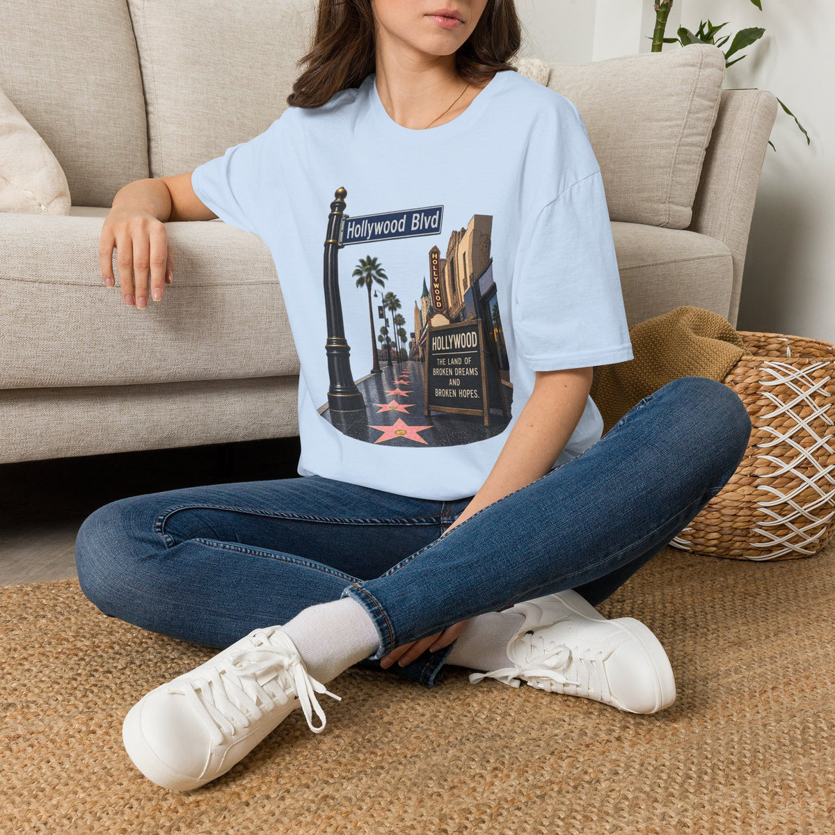 Hollywood Blvd T-Shirt — Vintage Palm Trees & Walk of Fame Tee