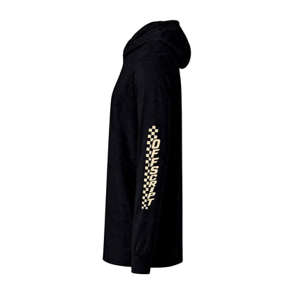 Long Sleeve Hoodie — 'Off Script' Desert Sunset Road Graphic