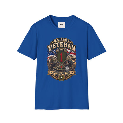 U.S. Army Veteran T-Shirt — "Big Red One" 1st Infantry Division Military Tribute