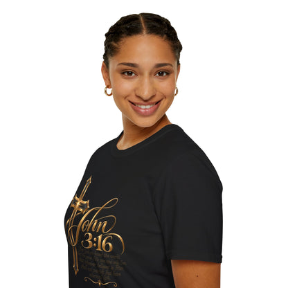 John 3:16 Cross T-Shirt — Inspirational Christian Scripture Tee