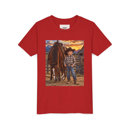 Youth Western Cowboy Tee — Little Cowboy & Horse Graphic Shirt