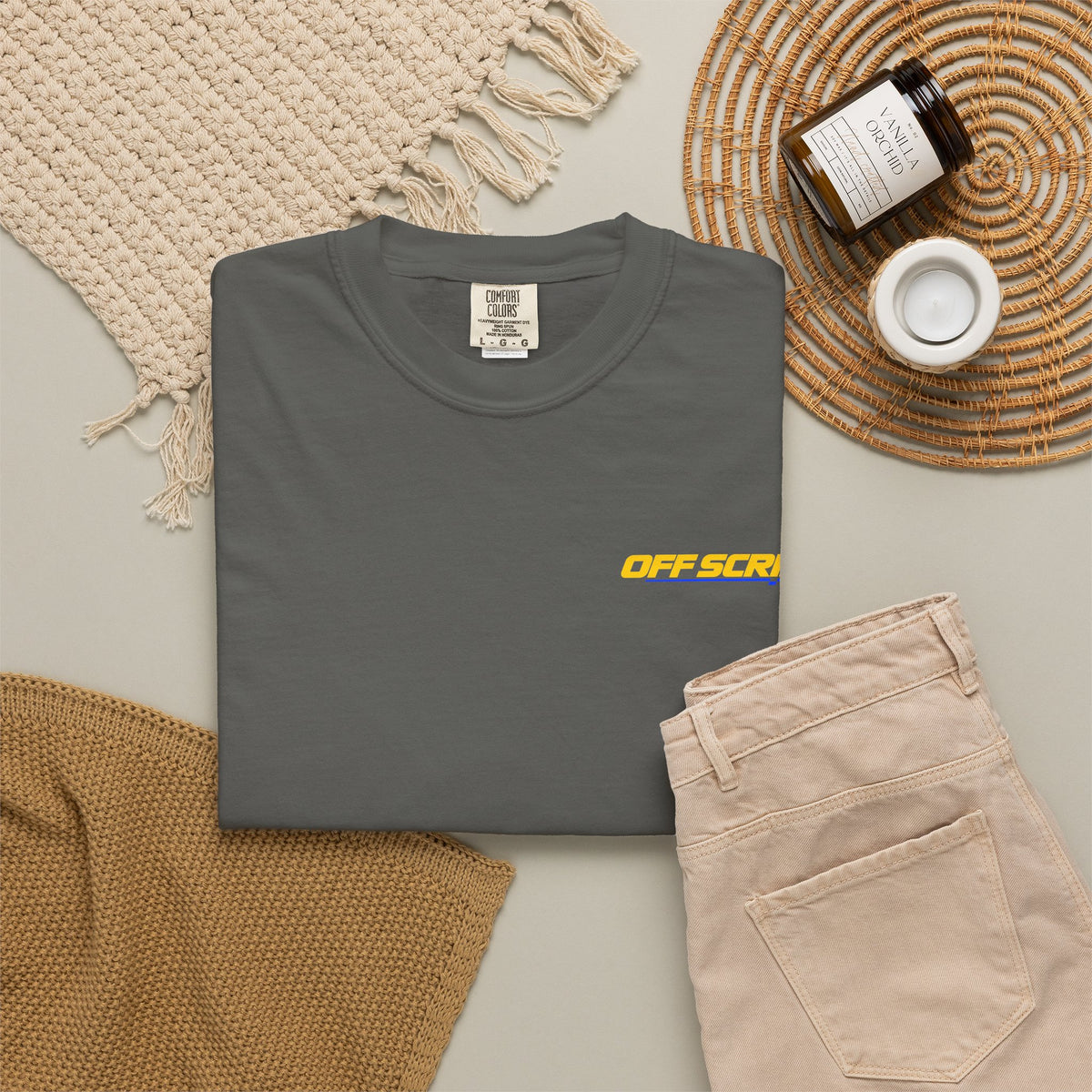 T-Shirt — Off Script Vinyl Graphic Tee: "Make Your Own Plans" Retro Racing Design