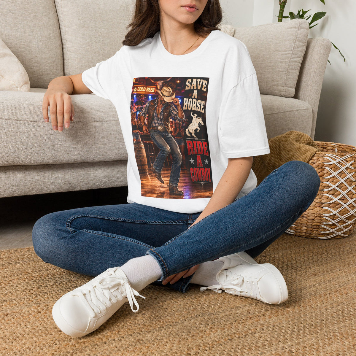 Save a Horse Ride a Cowboy T-Shirt — Country Western Cowboy Graphic Tee