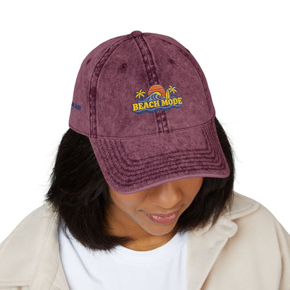 Vintage Embroidered Beach House Cap — Washed Red Dad Hat
