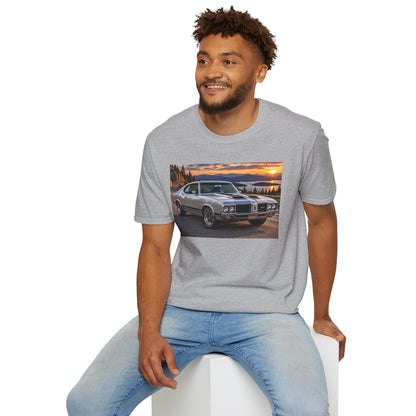 Classic Muscle Car T-Shirt – Vintage Oldsmobile Sunset Graphic Tee