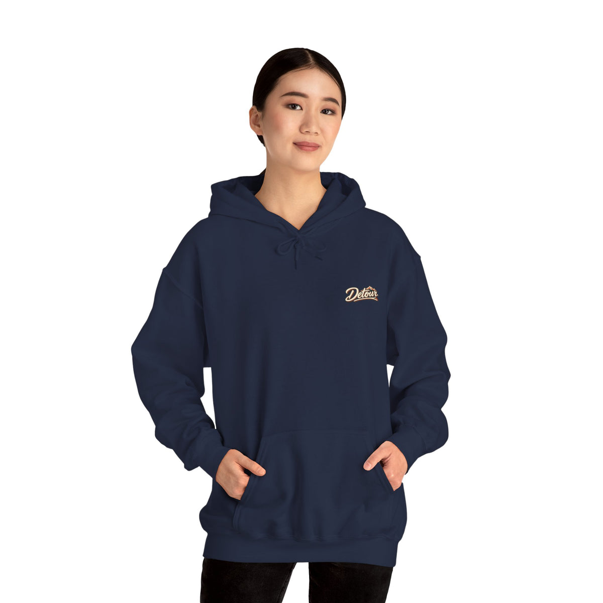 Detour Vintage Hot Rod Hoodie — "Take The Long Way" Classic Car Sweatshirt