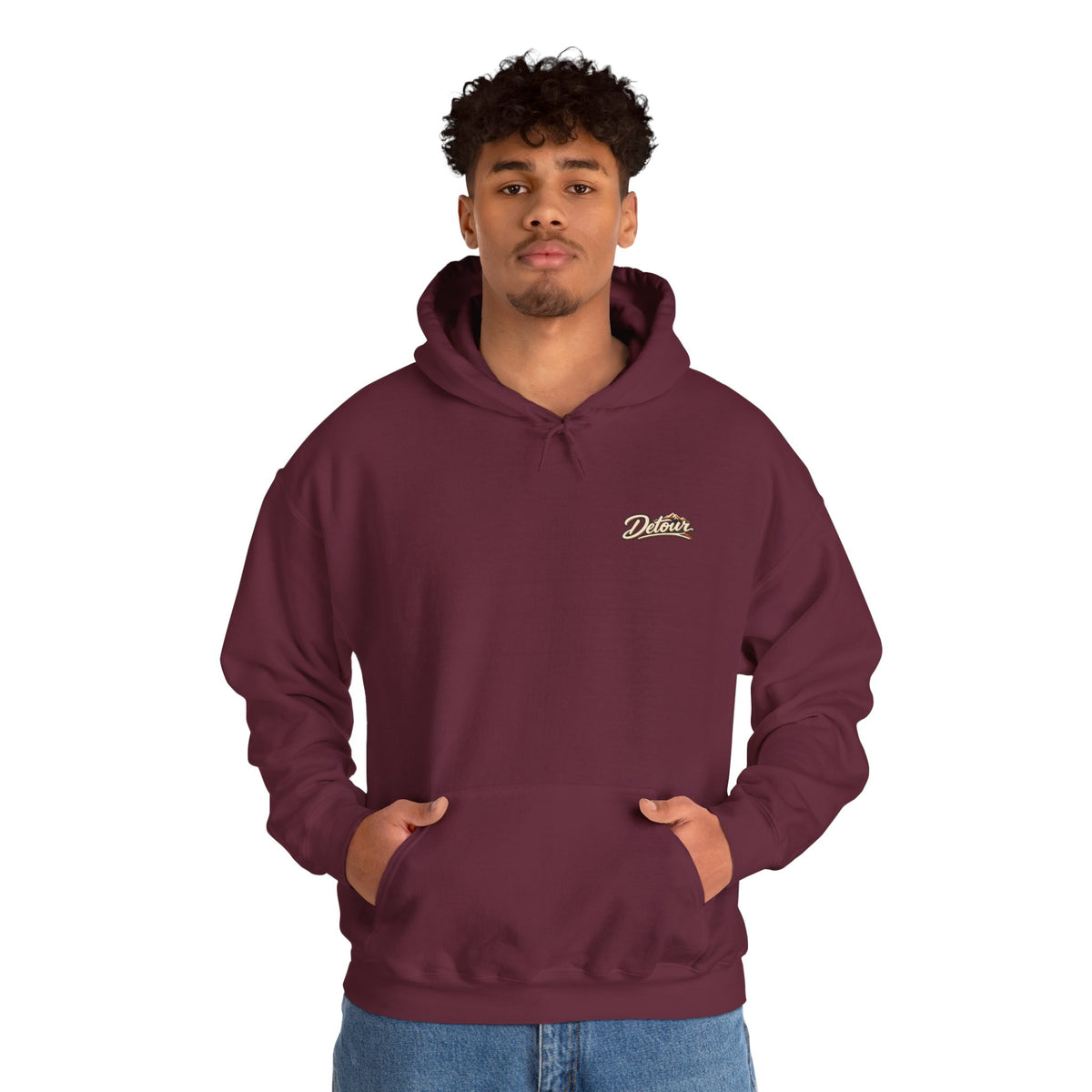 Detour Vintage Hot Rod Hoodie — "Take The Long Way" Classic Car Sweatshirt