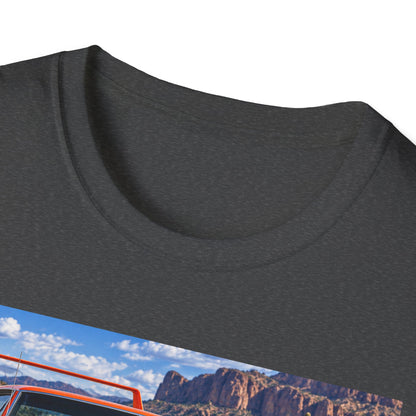 Classic Orange Muscle Car T-Shirt — Route 66 Roadtrip Tee