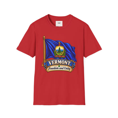 Vermont State Flag T‑Shirt — 'Freedom and Unity' Emblem Tee