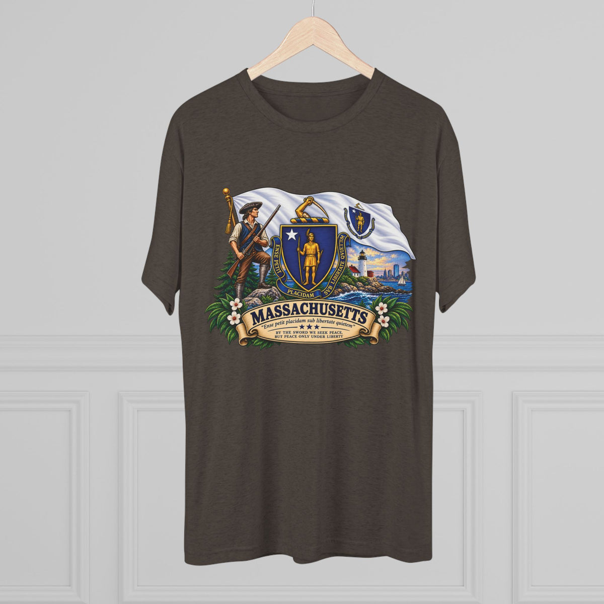 Massachusetts State Flag T‑Shirt — Vintage Coat of Arms Tee