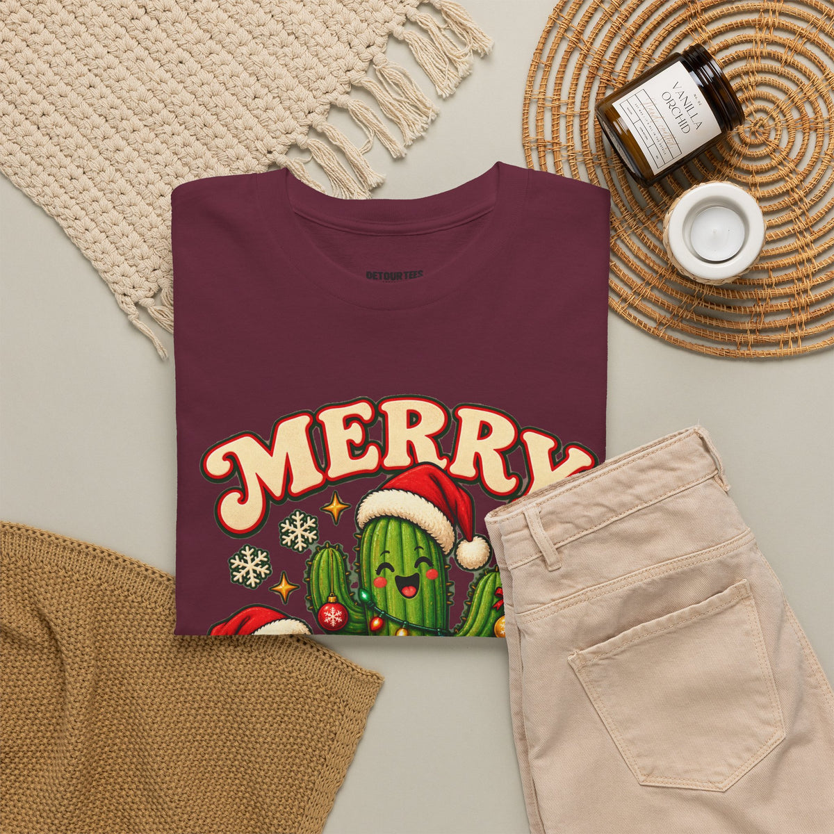 Merry Cactus Christmas Tee — Festive Holiday Cactus Shirt