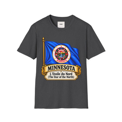 Minnesota Flag T-Shirt - 'Minnesota: L'Étoile du Nord / The Star of the North' Graphic Tee