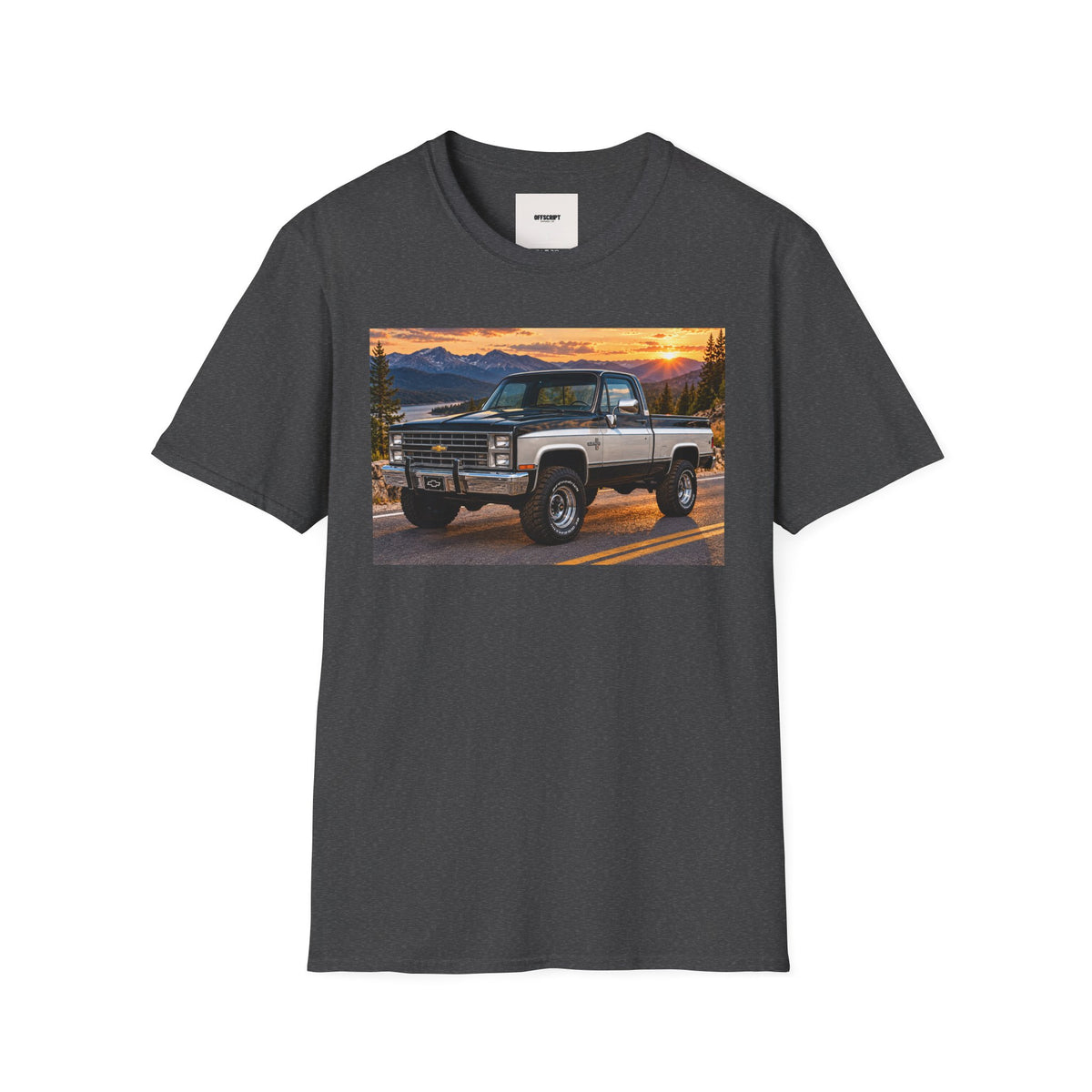 Vintage Chevy Truck T-Shirt — Sunset Mountain Off-Road Tee