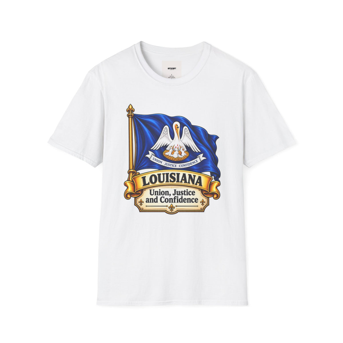 Louisiana State Flag T-Shirt — Pelican Emblem "Union, Justice & Confidence" Tee
