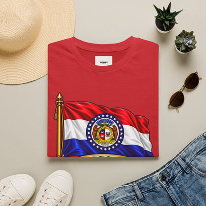 Missouri Flag T‑Shirt — State Seal & Motto Folded Flag Tee