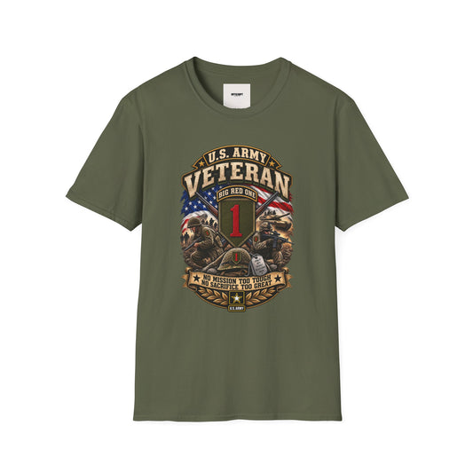 U.S. Army Veteran T-Shirt — "Big Red One" 1st Infantry Division Military Tribute