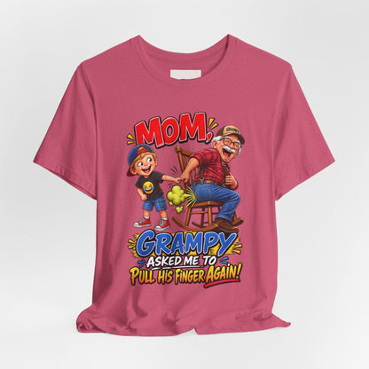 Grampy Asked Me To Pull His Finger Tee — Funny Grandpa & Kid Graphic T-Shirt