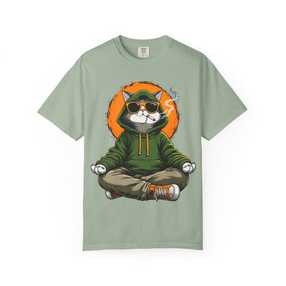 Meditating Cat in Sunglasses T-Shirt