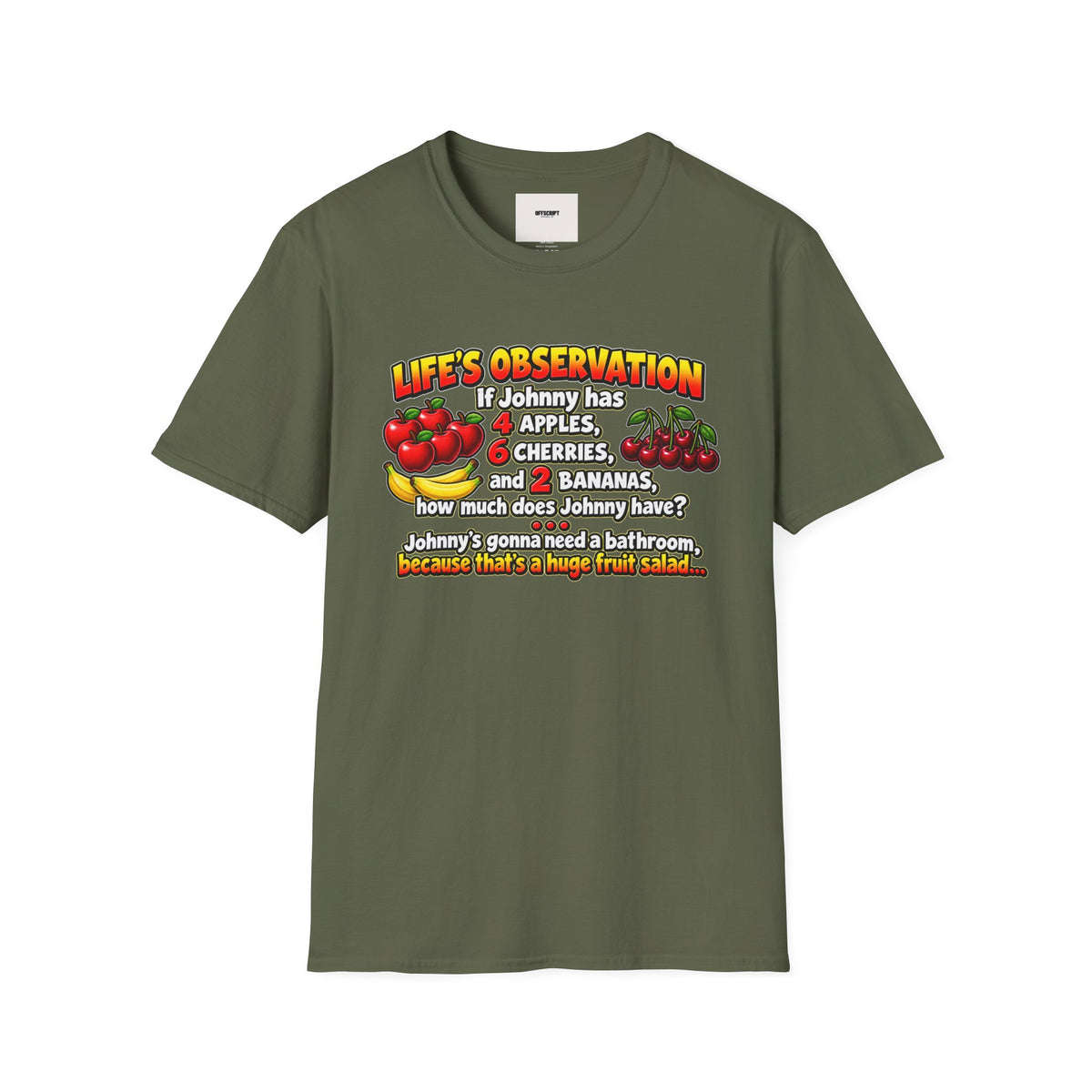 Life’s Observation Fruit Puzzle T-Shirt — Funny Johnny Math Joke Tee