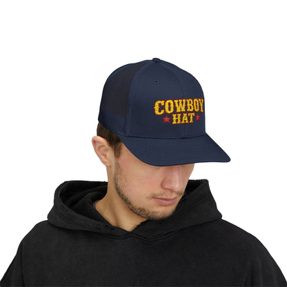Cowboy Hat Snapback Trucker Cap – Western Rodeo Mesh Back Hat