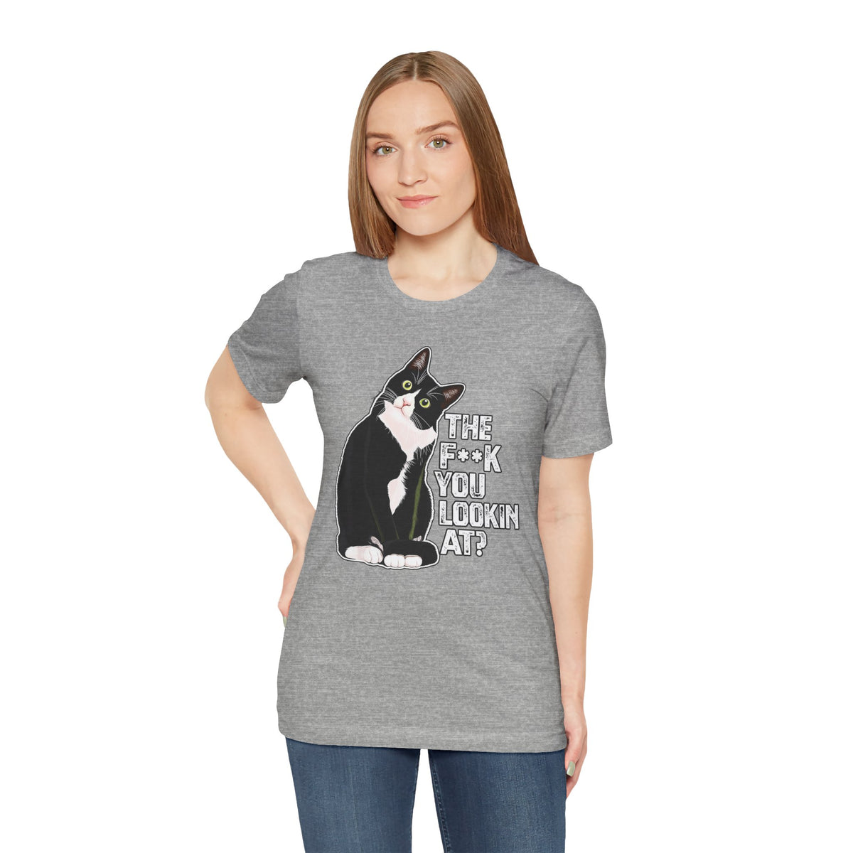 Tuxedo Cat Tee — "The F*ck You Lookin' At?" Graphic Shirt
