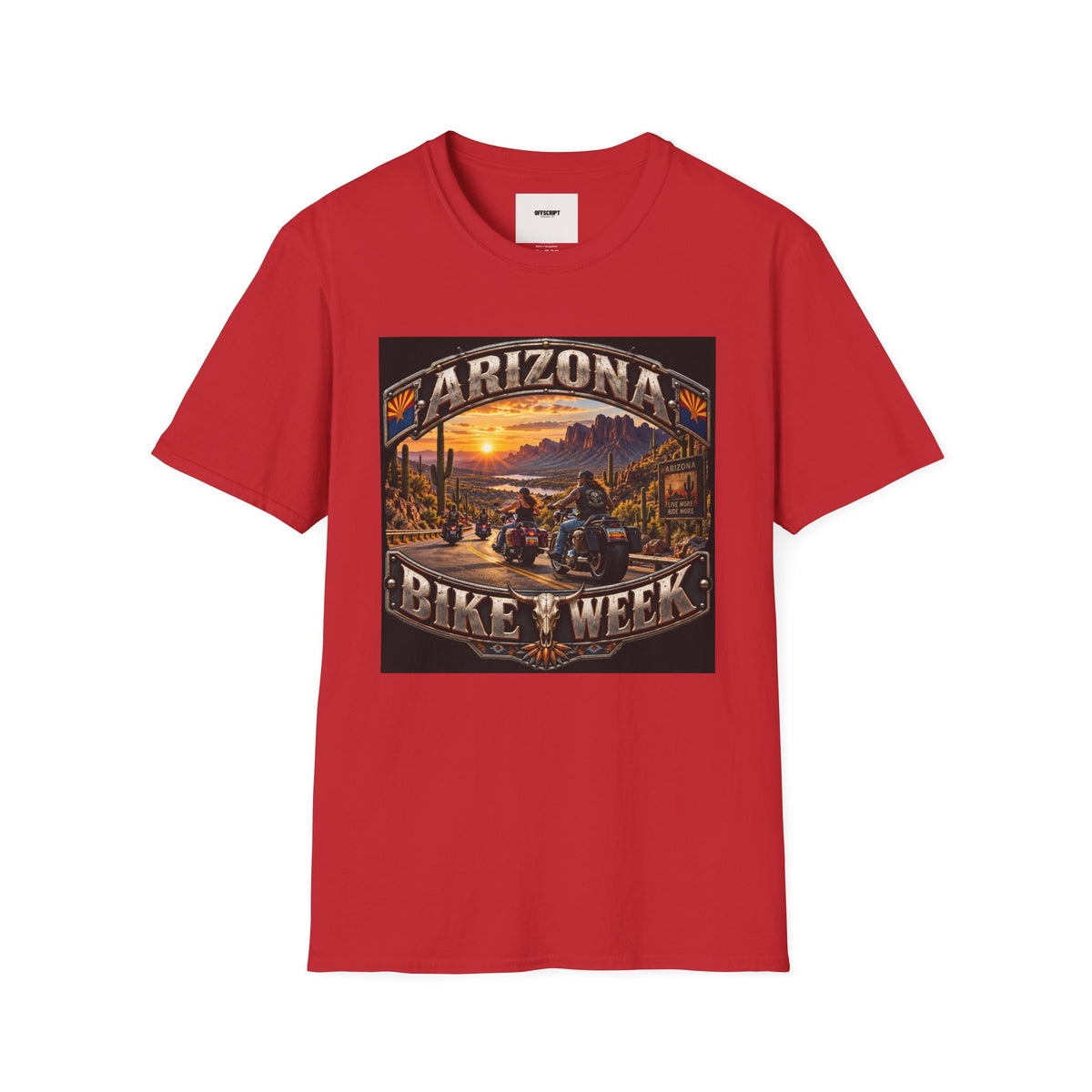 Arizona Bike Week Sunset T-Shirt — Vintage Motorcycle Desert Road Tee