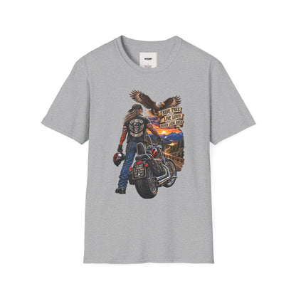 Biker Eagle T-Shirt — "Ride Free, Live Loud" Motorcycle Tee