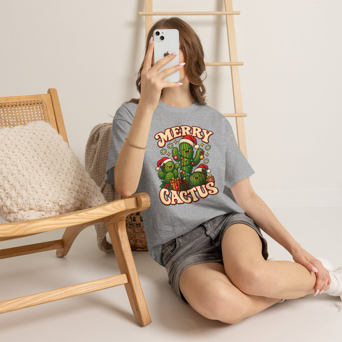 Merry Cactus Christmas Tee — Festive Holiday Cactus Shirt