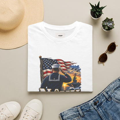 Navy Veteran Salute T‑Shirt – American Flag Military Tribute