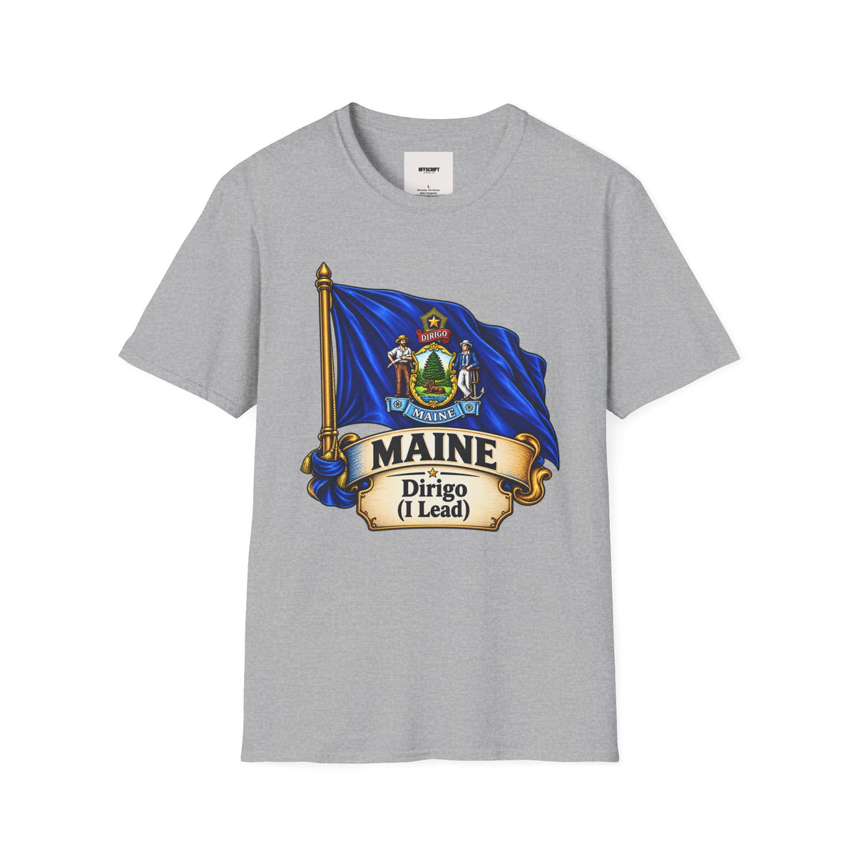 Maine State Flag T-Shirt — 'Dirigo (I Lead)' Vintage Flag Tee