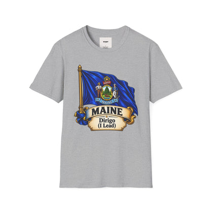 Maine State Flag T-Shirt — 'Dirigo (I Lead)' Vintage Flag Tee