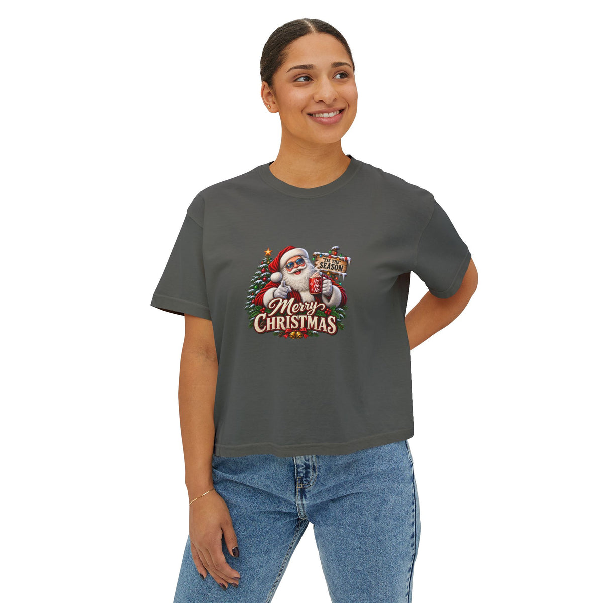 Merry Christmas Santa Women's Boxy Tee